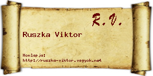 Ruszka Viktor névjegykártya